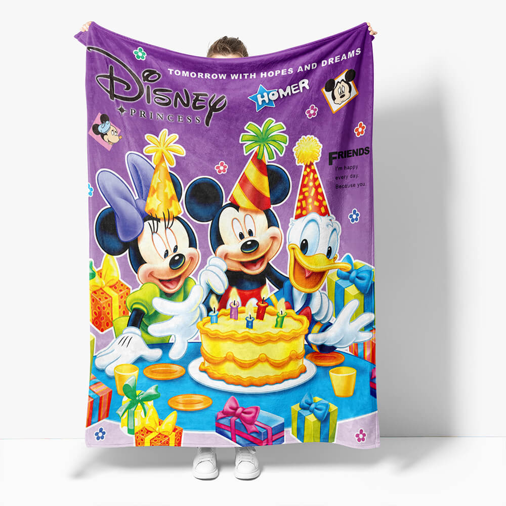 Mickey Mouse Minnie Mouse Flannel Throw Blanket Bedding Anime